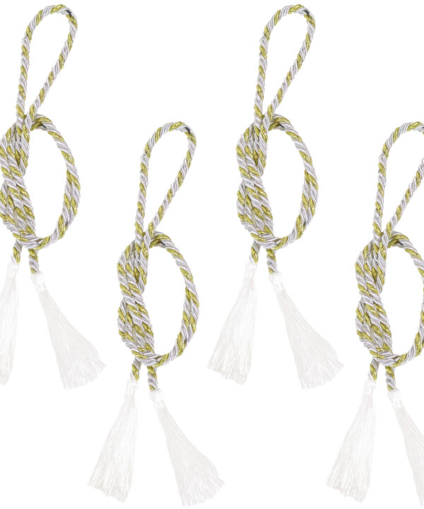 4 Rope Tiebacks with Tassels - Gold