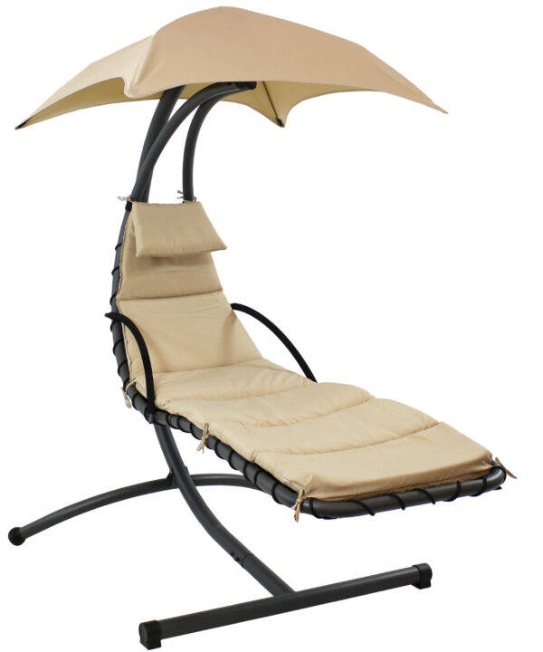 Sunnydaze Floating Chaise Lounge Chair, 260 Pound Capacity, Beige