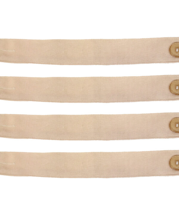 4 Fabric Curtain Tiebacks with Buttons - Beige