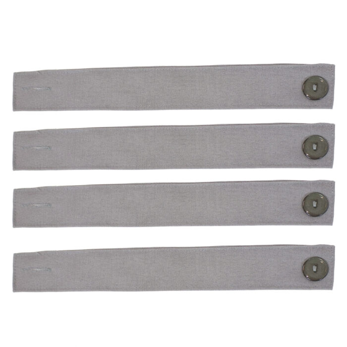 4 Fabric Curtain Tiebacks with Buttons - Gray
