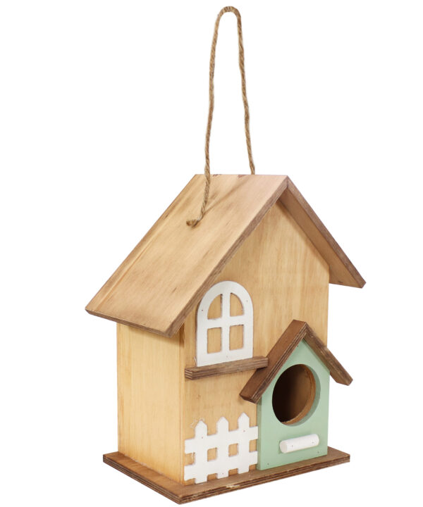 Sunnydaze Wooden Country Cottage Hanging Birdhouse - Garden Decor - 9-Inch