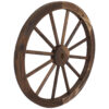 Outdoor Fir Wood Wagon Wheel - Burnt Finish