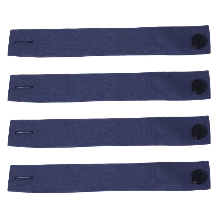 4 Fabric Curtain Tiebacks with Buttons - Blue