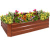 Sunnydaze Galvanized Steel Raised Bed - 47-Inch Rectangle - Woodgrain Sunnydaze Galvanized Steel Raised Bed - 47-Inch Rectangle - Woodgrain