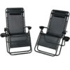 Sunnydaze Oversized Zero Gravity Chair with Pillow and Cup Holder, Charcoal, Set of Two