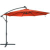 Sunnydaze Solar LED 10-Foot Offset Patio Umbrella with Cantilever, Crank, and Cross Base, Burnt Orange Sunnydaze Solar LED 10-Foot Offset Patio Umbrella with Cantilever, Crank, and Cross Base, Burnt Orange
