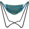 Sunnydaze 2-Point Hanging Hammock Chair Swing and  Space-Saving "A" Stand Set, for Outdoor Use, Ocean Breeze