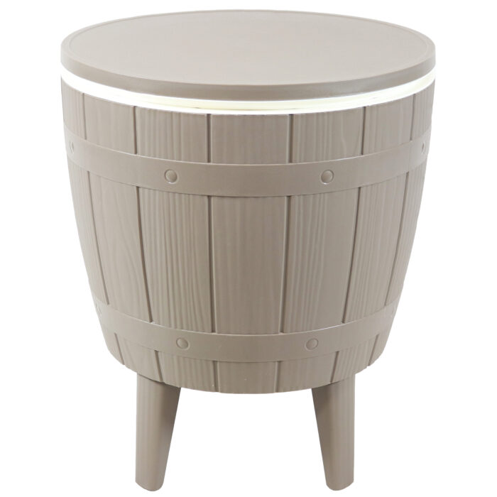 Wood-Look Adjustable-Height Patio Cooler/Side Table - Driftwood