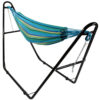 Sunnydaze Brazilian 2-Person Hammock with Universal Multi-Use Steel Stand, for Outdoor Use, Sea Grass