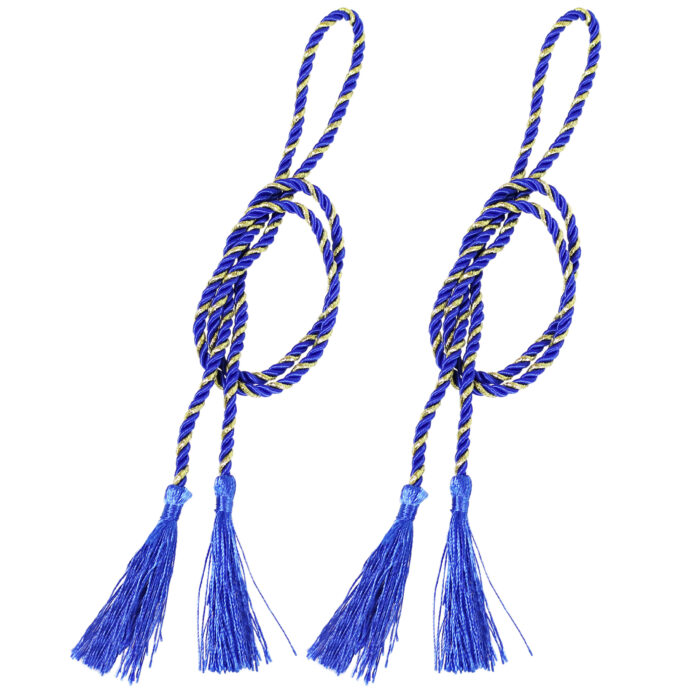 2 Rope Tiebacks with Tassels - Blue