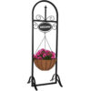 Sunnydaze Decorative Welcome Sign & Hanging Basket Planter Stand - 48 Inch Tall