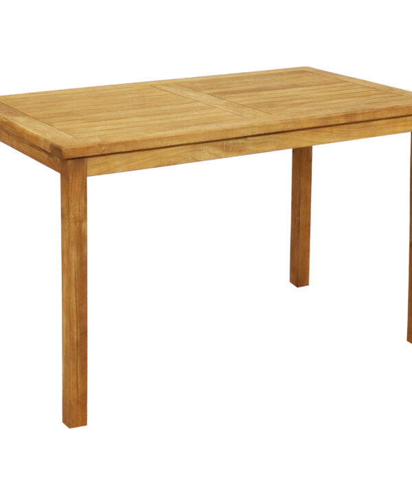 Sunnydaze Teak Outdoor Rectangular Dining Table - Stain Finish - 47-Inch