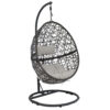 Sunnydaze Caroline Hanging Egg Chair with Steel Stand Set, Resin Wicker, Modern Design, Outdoor Use, Includes Cushion, Gray Sunnydaze Caroline Hanging Egg Chair with Steel Stand Set, Resin Wicker, Modern Design, Outdoor Use, Includes Cushion, Gray