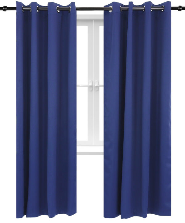 2 Indoor/Outdoor Blackout Curtain Panels with Grommet Top - 52 x 84 in (1.32 x 2.13 m) - Blue