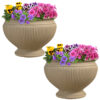 Sunnydaze Elizabeth Outdoor Flower Pot Planter - Beige - 16-Inch - 2-Pack