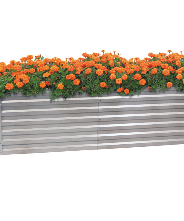Sunnydaze Galvalume Steel Raised Garden Bed - 71" Rectangle - Silver