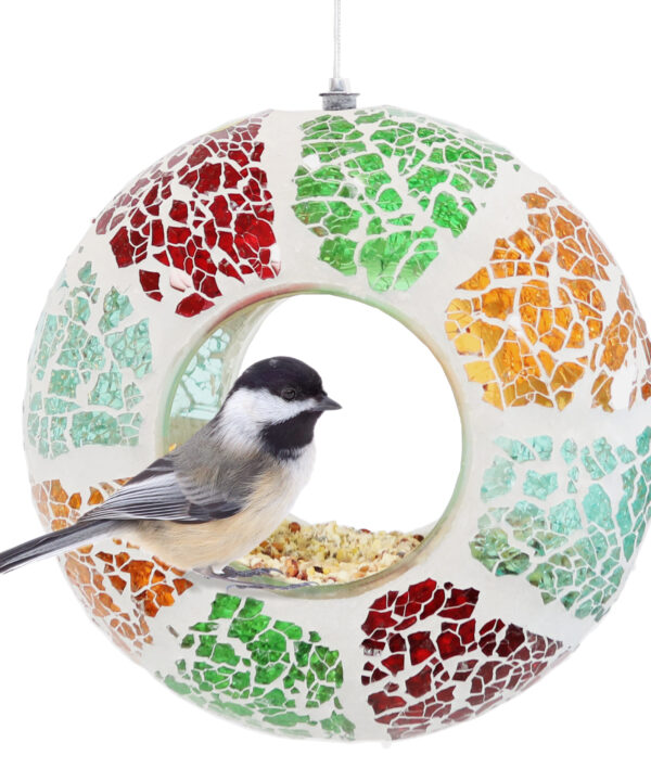 Sunnydaze Summer Mosaic Fly-Through Bird Feeder