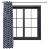 Indoor/Outdoor Curtain Panel with Grommet Top - 52 x 108 in (1.32 x 2.74 m) - Blue Quatrefoil