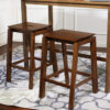 2 Modern Counter-Height Stools – Dark Walnut