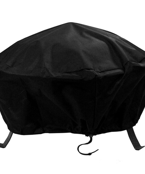 Sunnydaze Heavy-Duty Weather-Resistant Round Fire Pit Cover with Drawstring and Toggle Closure, Size and Color Options Available, Black, 36-inch Diameter