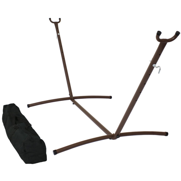 Sunnydaze 2 Person Space Saving Brazilian Hammock Stand, Portable with Carrying Case, 400 Pound Capacity, Bronze