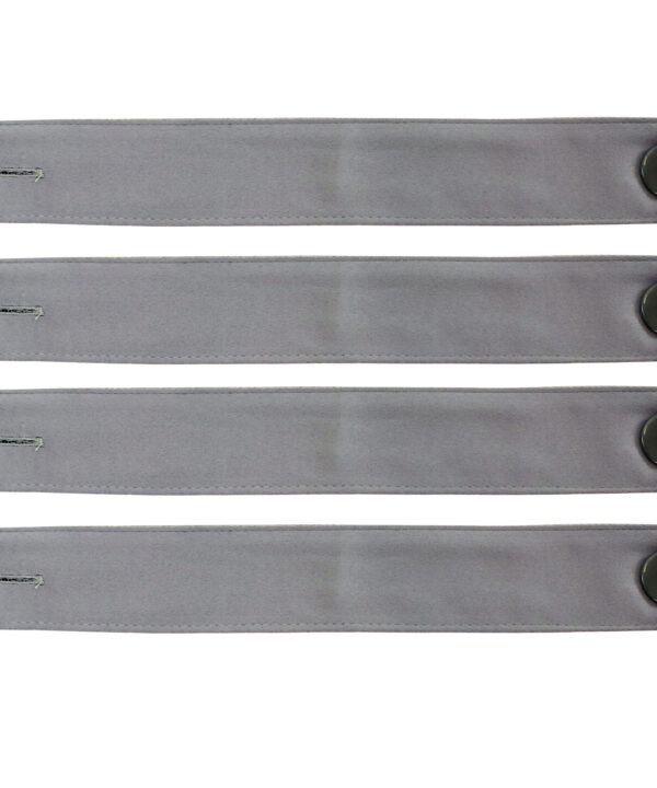 4 Blackout Fabric Curtain Tiebacks with Buttons - Gray