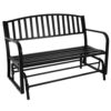 Sunnydaze Black Steel Patio Glider Bench - 50-Inch Sunnydaze Black Steel Patio Glider Bench - 50-Inch