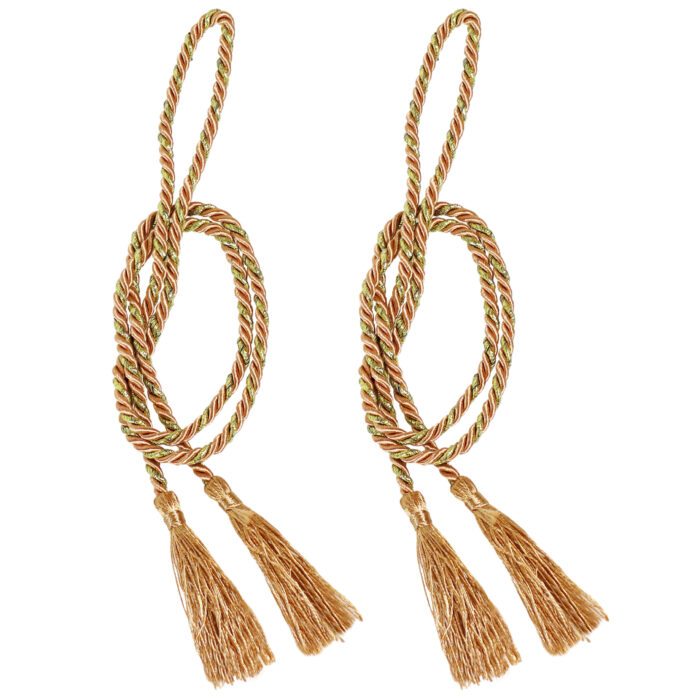 2 Rope Tiebacks with Tassels - Copper