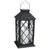Sunnydaze Concord Outdoor Solar LED Decorative Candle Lantern - Black - 11-Inch Sunnydaze Concord Outdoor Solar LED Decorative Candle Lantern - Black - 11-Inch