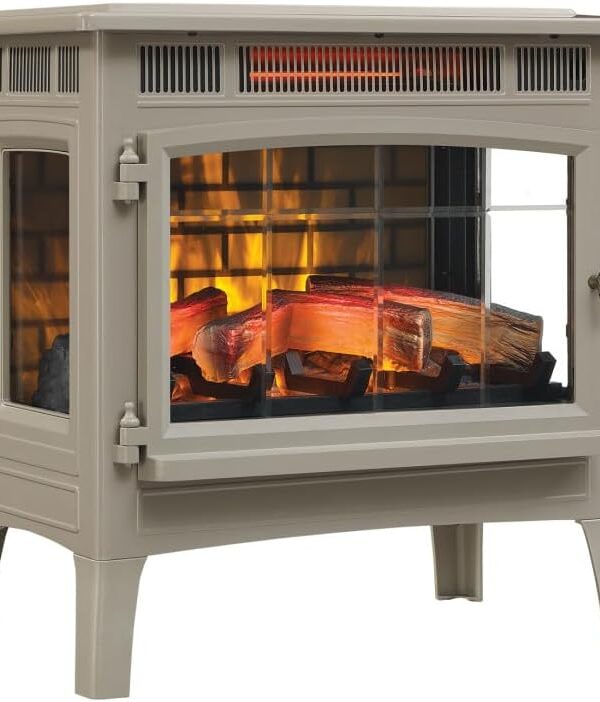 Freestanding Electric Fireplace Stove Heater with 3D Flame Effect