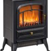 HOMCOM 21" Electric Fireplace Heater, Freestanding Fire Place Stove with Realistic LED Flames and Logs