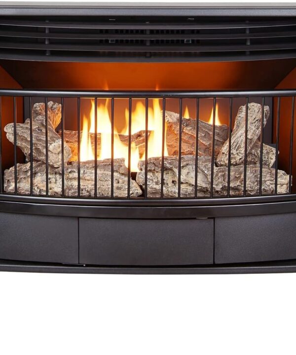 ProCom Ventless 25,000 BTU Space Saving Free Standing Dual Fuel Fireplace with Built In Thermostat ProCom Ventless 25,000 BTU Space Saving Free Standing Dual Fuel Fireplace with Built In Thermostat