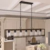 Elutheria 7 - Light Kitchen Steel Dimmable Island Square / Rectangle Chandelier