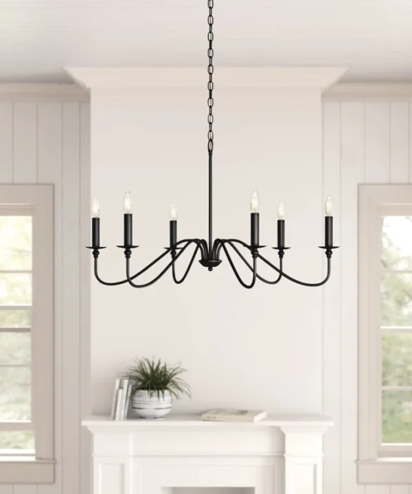 Ableton 6 Light Metal Dimmable Chandelier Ableton 6 Light Metal Dimmable Chandelier