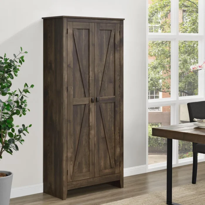 Aadvik 31.5'' Wide 4 - Shelf Farmhouse Storage Cabinet